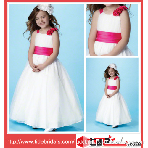 White Kids Wear Ball Gown Organza Organza Flower Girl Dress (6654)